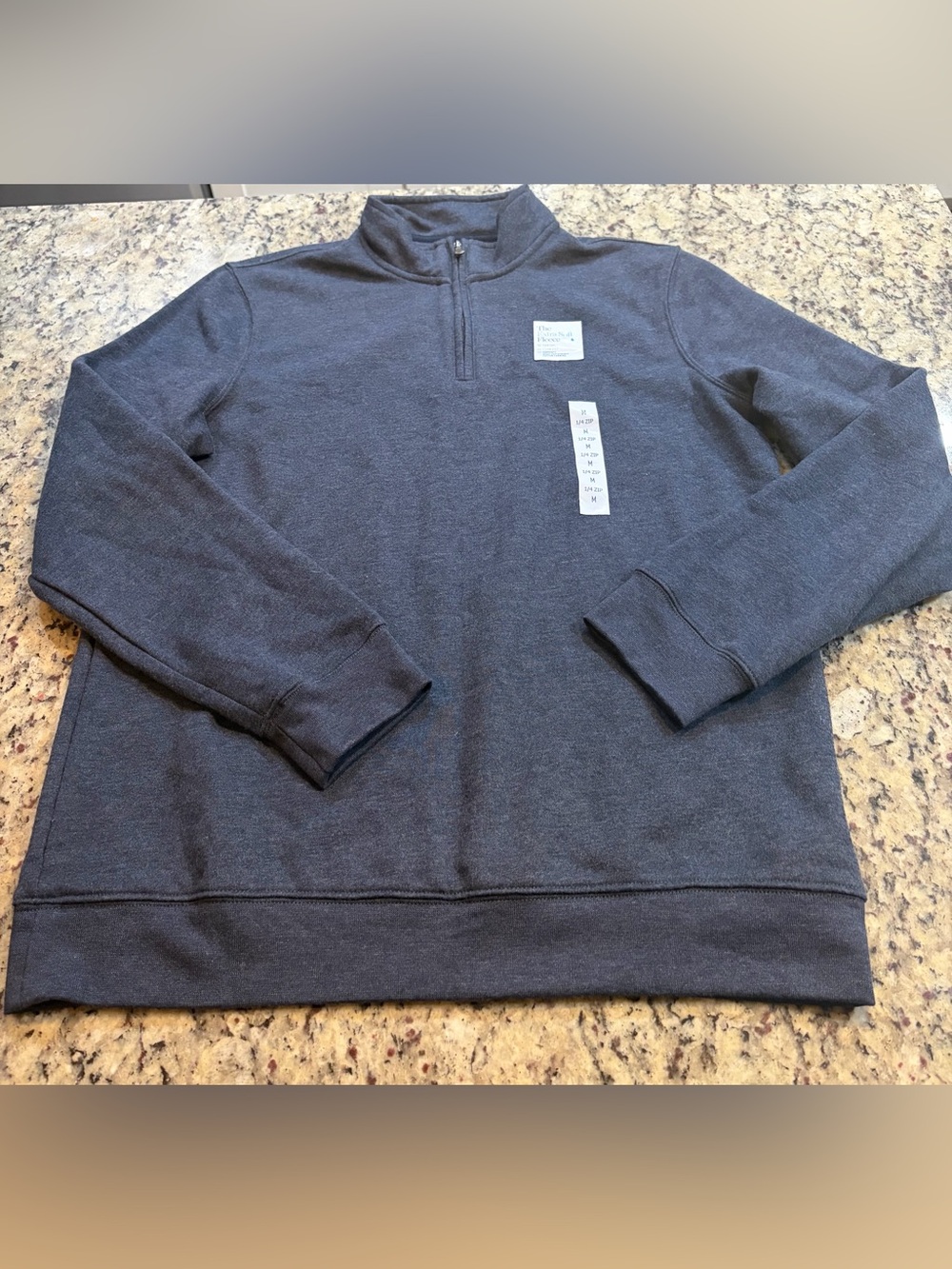 croft & barrow Men's Heather Navy Quarter-Zip Pullover
